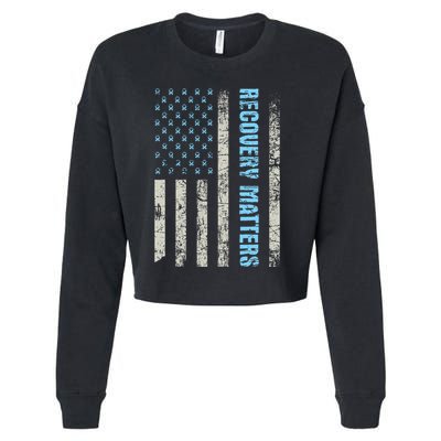 Recovery Matters Sobriety Anniversary Sober Aa Na Cropped Pullover Crew