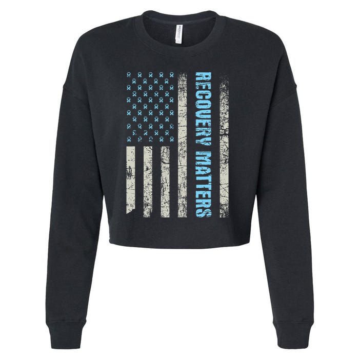 Recovery Matters Sobriety Anniversary Sober Aa Na Cropped Pullover Crew