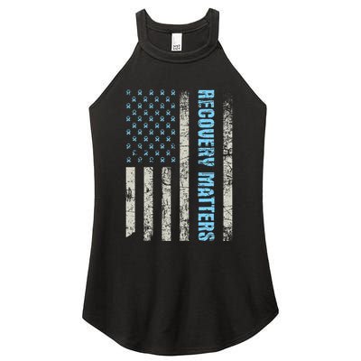 Recovery Matters Sobriety Anniversary Sober Aa Na Women's Perfect Tri Rocker Tank