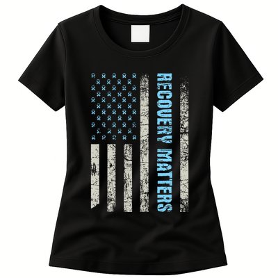 Recovery Matters Sobriety Anniversary Sober Aa Na Womens T-Shirt