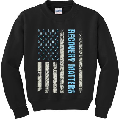 Recovery Matters Sobriety Anniversary Sober Aa Na Kids Sweatshirt