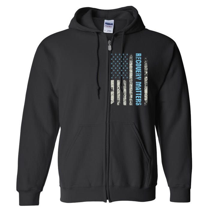 Recovery Matters Sobriety Anniversary Sober Aa Na Full Zip Hoodie