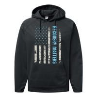 Recovery Matters Sobriety Anniversary Sober AA NA (1) Performance Fleece Hoodie