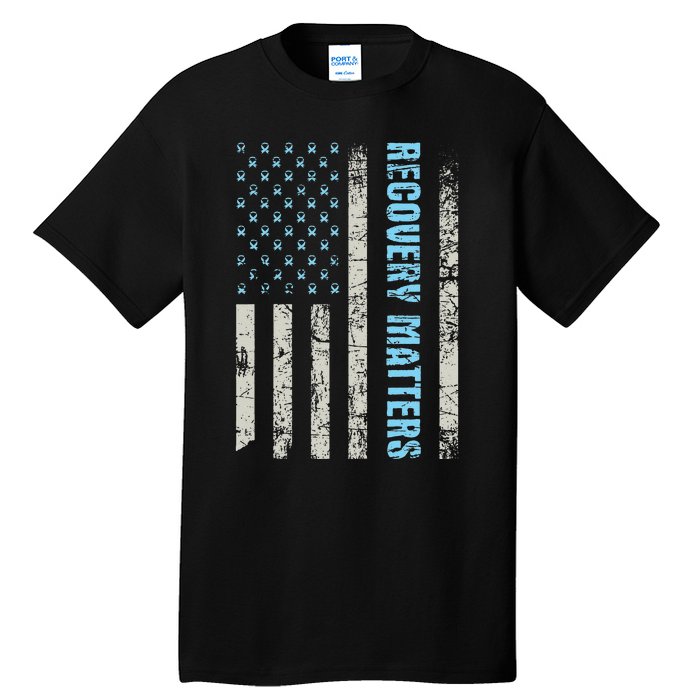 Recovery Matters Sobriety Anniversary Sober AA NA (1) Tall T-Shirt