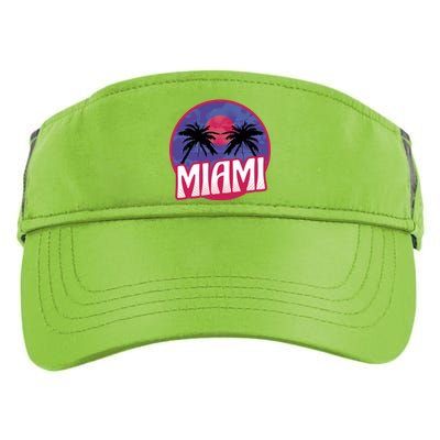 Retro Miami Sunset Palm Tree Adult Drive Performance Visor