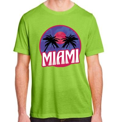 Retro Miami Sunset Palm Tree Adult ChromaSoft Performance T-Shirt