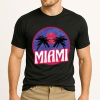 Retro Miami Sunset Palm Tree Performance Shirt