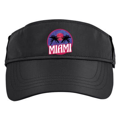 Retro Miami Sunset Palm Tree Adult Drive Performance Visor