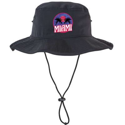 Retro Miami Sunset Palm Tree Bucket Hat