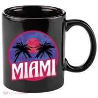Retro Miami Sunset Palm Tree 11oz C Handle Ceramic Mug