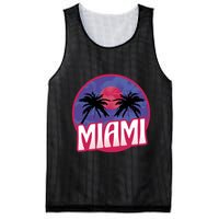 Retro Miami Sunset Palm Tree Mesh Reversible Basketball Jersey Tank