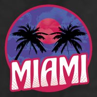 Retro Miami Sunset Palm Tree Golf Towel
