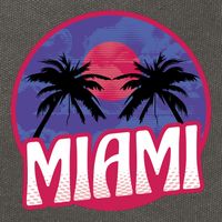 Retro Miami Sunset Palm Tree Cotton Canvas Backpack