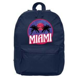 Retro Miami Sunset Palm Tree 16 in Basic Backpack