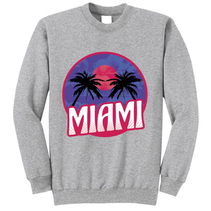 Retro Miami Sunset Palm Tree Sweatshirt