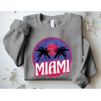 Retro Miami Sunset Palm Tree Sweatshirt