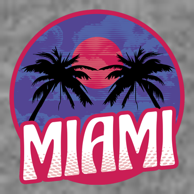 Retro Miami Sunset Palm Tree T-Shirt
