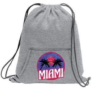 Retro Miami Sunset Palm Tree Sweatshirt Cinch Pack Bag