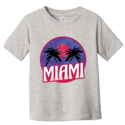 Retro Miami Sunset Palm Tree Toddler T-Shirt