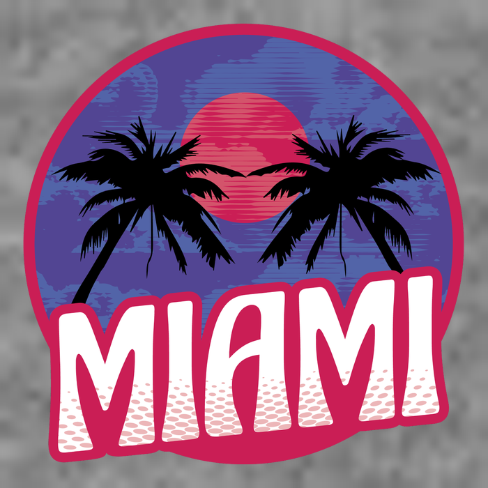 Retro Miami Sunset Palm Tree Kids T-Shirt