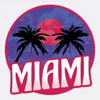 Retro Miami Sunset Palm Tree Garment-Dyed Sweatshirt