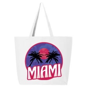 Retro Miami Sunset Palm Tree 25L Jumbo Tote