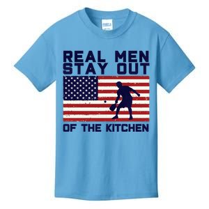 Real Men Stay Out Of The Kitchen Funny Pickleball Paddleball Kids T-Shirt