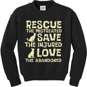 Rescue Mistreated Save Love Dog Cat Animal Pet Kids Sweatshirt