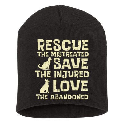 Rescue Mistreated Save Love Dog Cat Animal Pet Short Acrylic Beanie