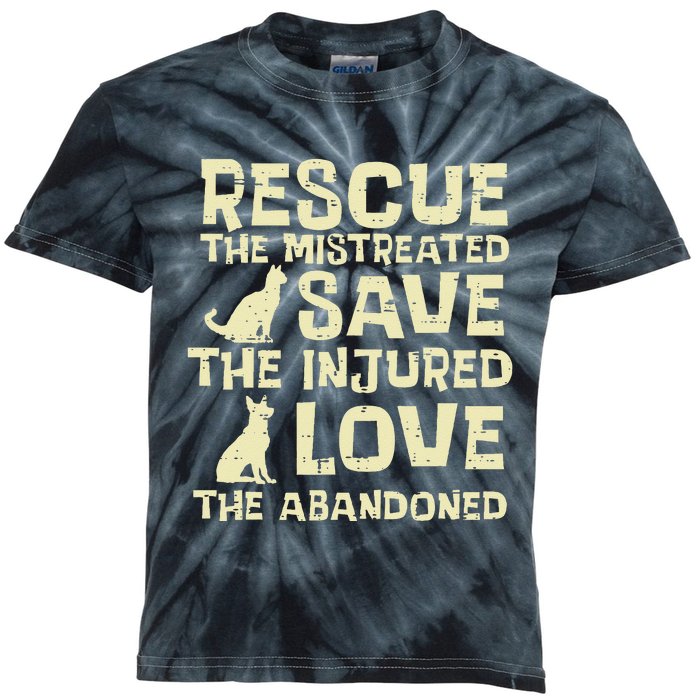 Rescue Mistreated Save Love Dog Cat Animal Pet Kids Tie-Dye T-Shirt