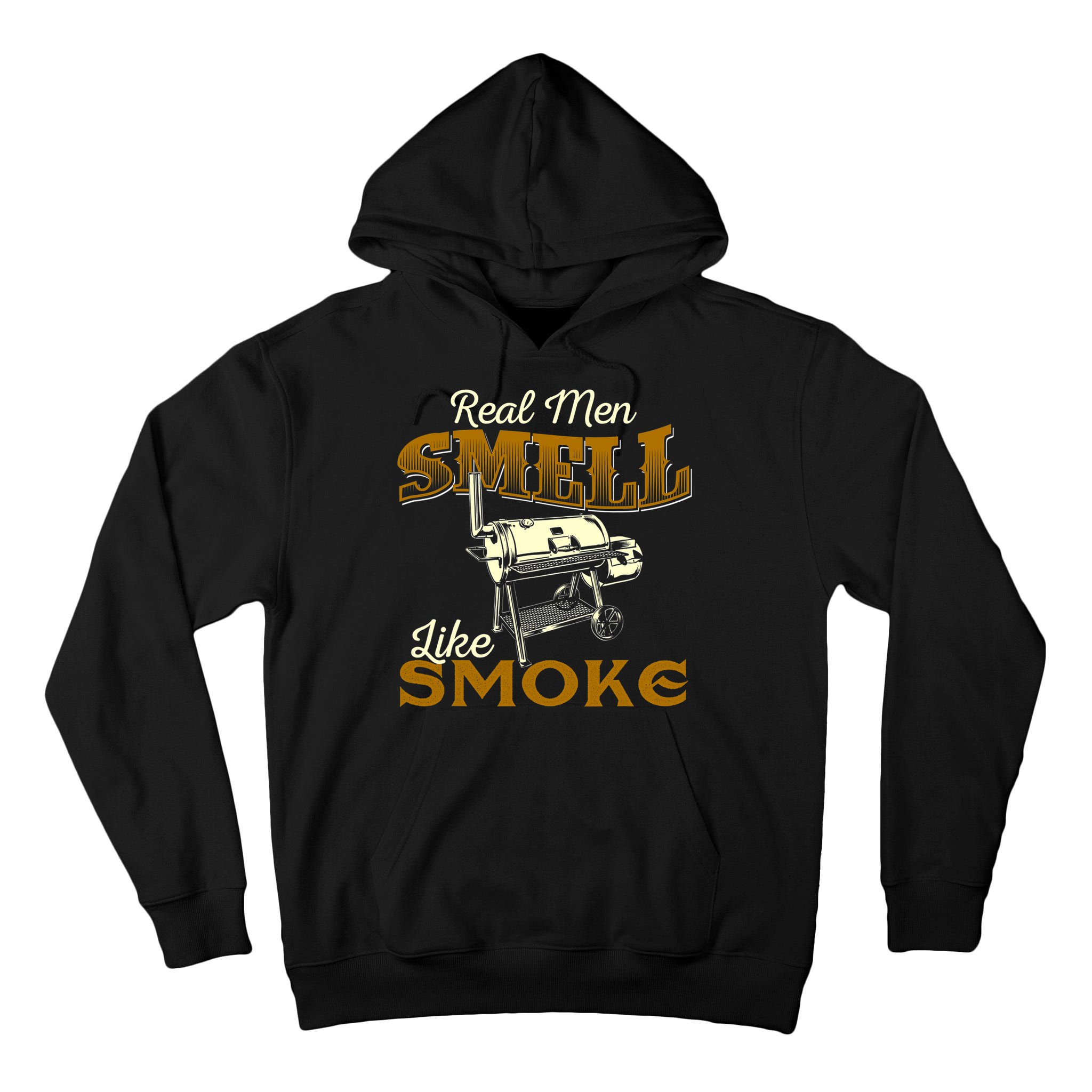 Real Men Smell Like Smoke Pitmaster BBQ Smoker Grilling Tall Hoodie