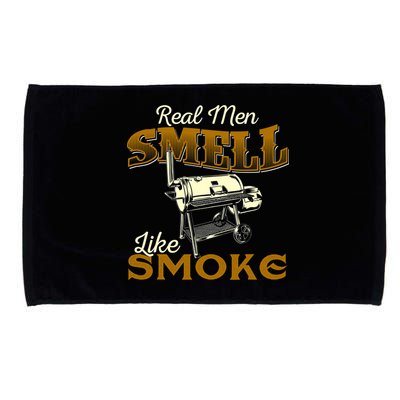 Real Men Smell Like Smoke Pitmaster BBQ Smoker Grilling Microfiber Hand Towel