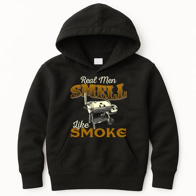 Real Men Smell Like Smoke Pitmaster BBQ Smoker Grilling Kids Hoodie