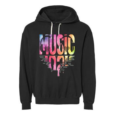 Retro Music Sunset Garment-Dyed Fleece Hoodie