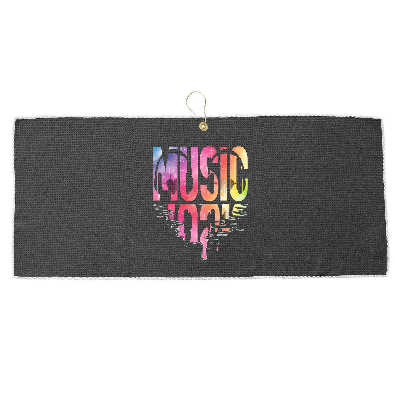 Retro Music Sunset Large Microfiber Waffle Golf Towel