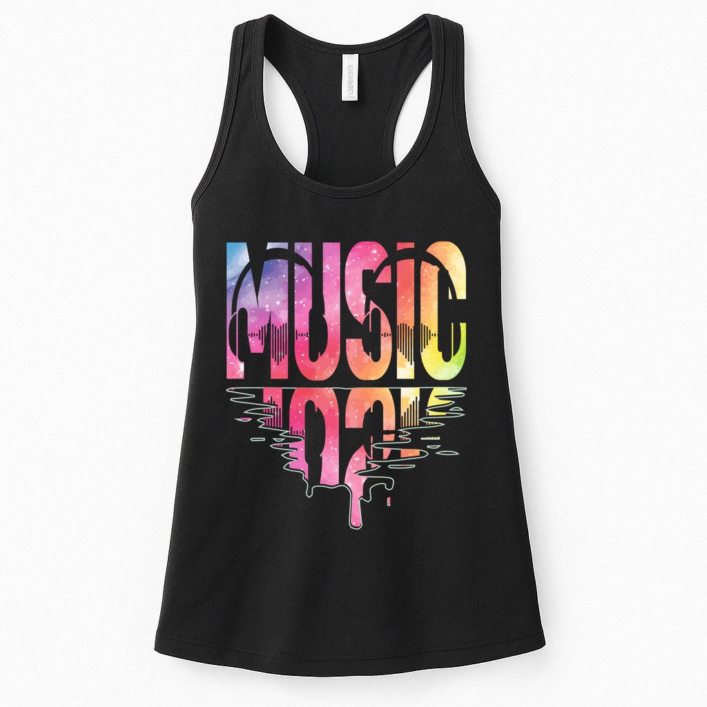 Retro Music Sunset Womens Tank Top