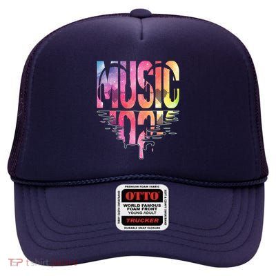 Retro Music Sunset High Crown Mesh Back Trucker Hat