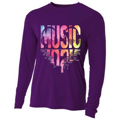 Retro Music Sunset Cooling Performance Long Sleeve Crew