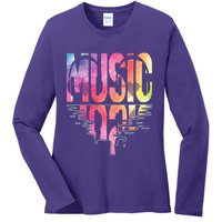 Retro Music Sunset Ladies Long Sleeve Shirt