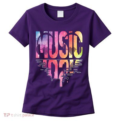 Retro Music Sunset Womens T-Shirt