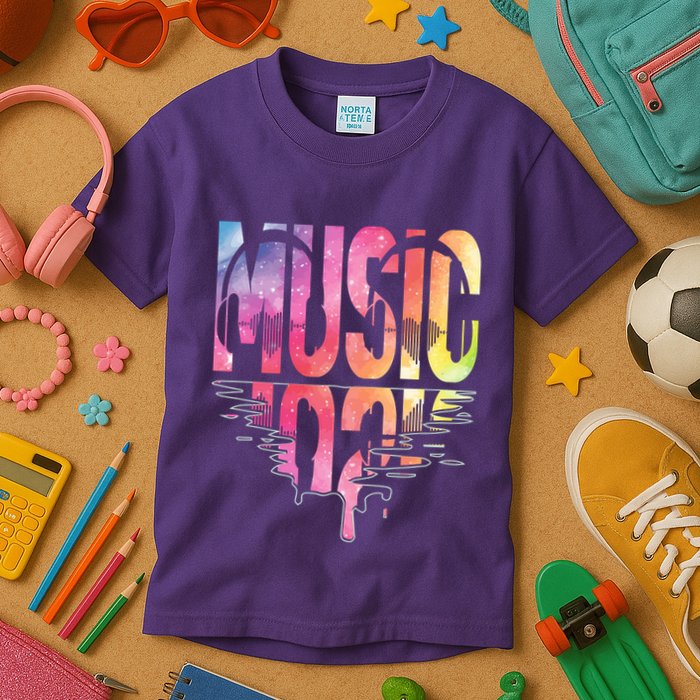 Retro Music Sunset Kids T-Shirt