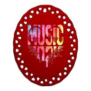 Retro Music Sunset Ceramic Oval Ornament