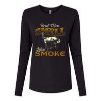 Real Men Smell Like Smoke Pitmaster BBQ Smoker Grilling Womens Cotton Relaxed Long Sleeve T-Shirt