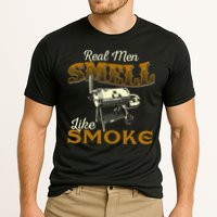 Real Men Smell Like Smoke Pitmaster BBQ Smoker Grilling Cooling Performance Crew T-Shirt