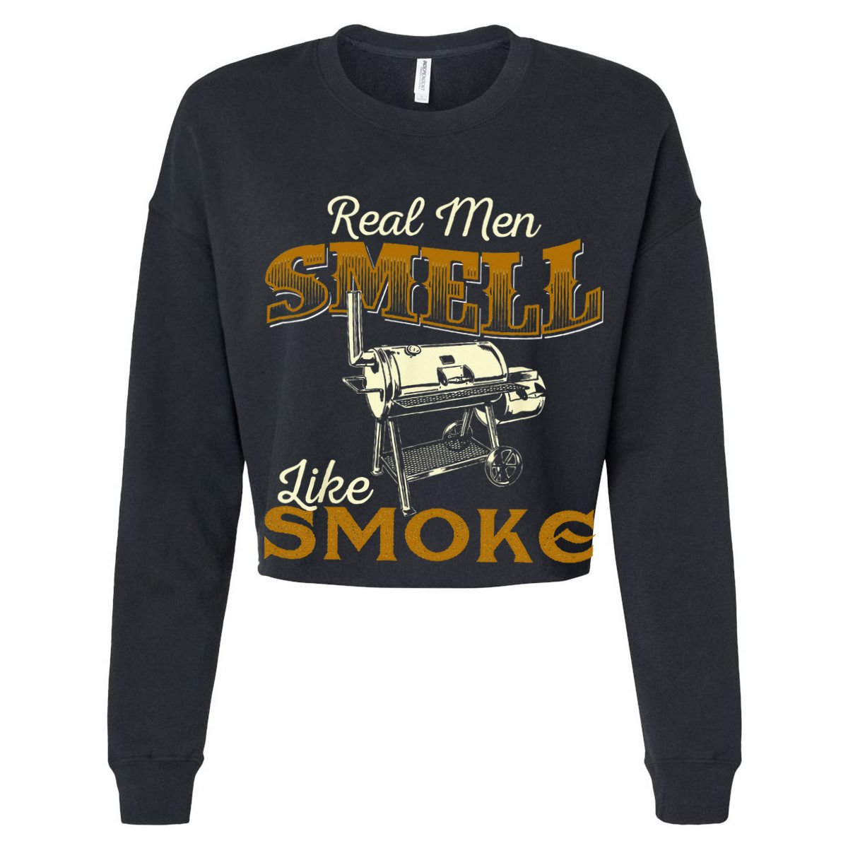 Real Men Smell Like Smoke Pitmaster BBQ Smoker Grilling Cooling Performance Crew T-Shirt