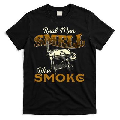 Real Men Smell Like Smoke Pitmaster BBQ Smoker Grilling T-Shirt