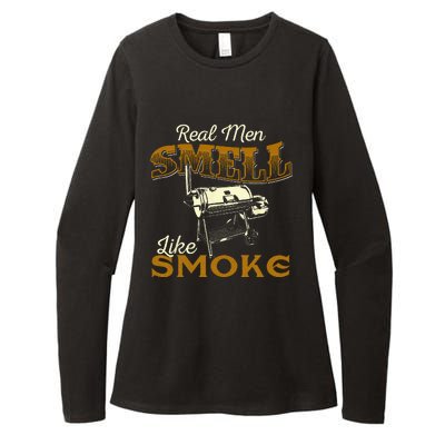 Real Men Smell Like Smoke Pitmaster BBQ Smoker Grilling Womens CVC Long Sleeve Shirt