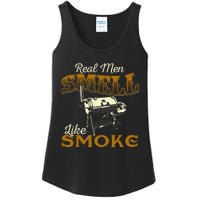 Real Men Smell Like Smoke Pitmaster BBQ Smoker Grilling Ladies Essential Tank