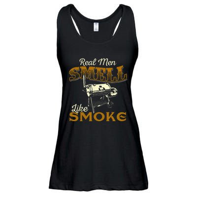 Real Men Smell Like Smoke Pitmaster BBQ Smoker Grilling Ladies Essential Flowy Tank