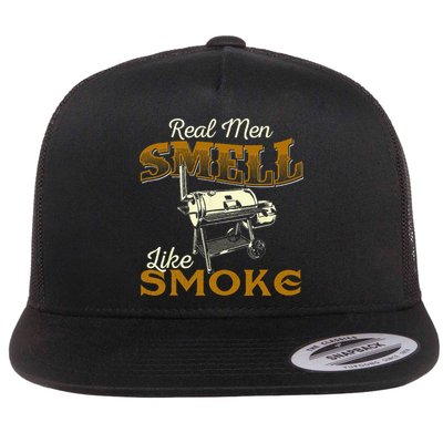 Real Men Smell Like Smoke Pitmaster BBQ Smoker Grilling Flatbill Hat